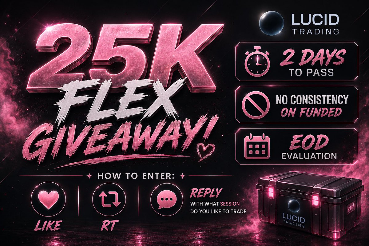 futureswithjo's tweet photo. Giving away one 25K FLEX from Lucid! 

TO ENTER:
1️⃣ Follow @Tradinglucid, @futureswithjo 
2️⃣ Like &amp; RT
3️⃣ Comment what’s your favorite session to trade
Winner picked August 19 @ 5PM EST

USE CODE JO AT LUCID CHECKOUT FOR 30% OFF! https://t.co/bQMu1zCmWp