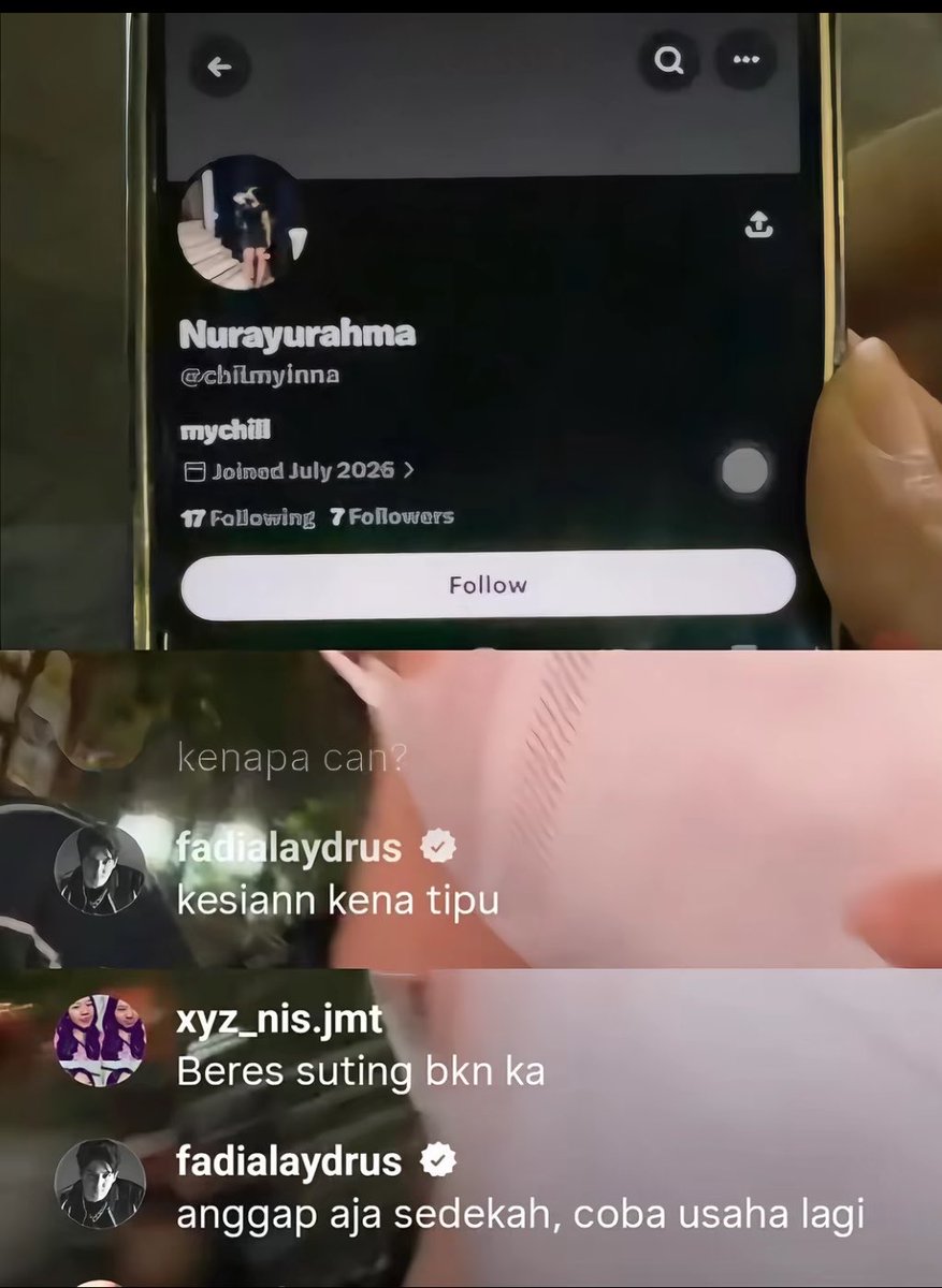 kirannnni22's tweet photo. ini lucu tapi kasian 😫
semalam can can live, kena tipu tiket konser RI fest, pas live fadi nonton trs komen ngeledek🤣
eh gataunya langsung disusulin ya fad, gemesss bangett takut can kenapa2 yaa 😌🤏🏻
#candi #vinka https://t.co/iwym1FvhrC
