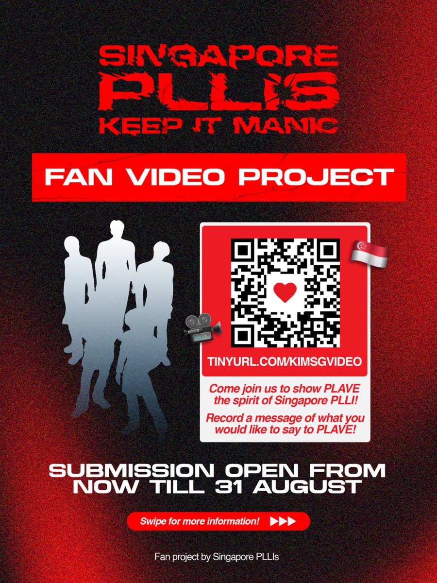 pllisteria_sg's tweet photo. 📢 Fan Video Project Announcement

From. SG PLLI to PLAVE 💙💜💗❤️🖤

To celebrate PLAVE coming to Singapore for the first time, we’re going to be making a video to show them SG PLLI's Spirit! 💪

Submission Deadline: 31 Aug, 2359

#PLAVE #플레이브 #KeepItManicSG #PLAVEinSG https://t.co/Vo3QWqumz8
