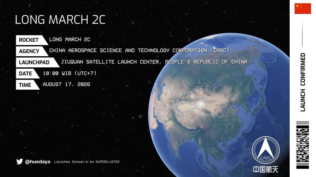 jadwalroket's tweet photo. T-5 menit peluncuran roket Long March 2C 🚀 milik China Aerospace Science and Technology Corporation (CASC), dalam misi Long March 2C 🛰, dari landasan Jiuquan Satellite Launch Center, People’s Republic of China 📡. https://t.co/KEmJwHbplH