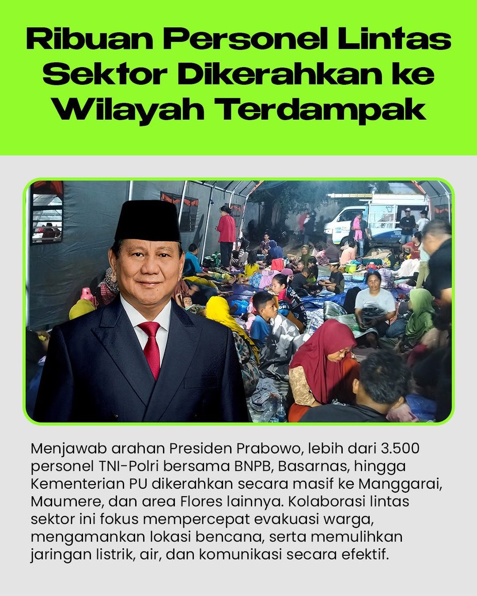 avenuAyat's tweet photo. Dari bantuan darurat hingga proses pemulihan, semuanya dilakukan dengan semangat kemanusiaan. Gerak Cepat Penanganan Gempa untuk NTT. #PemerintahHadirUntukNTT https://t.co/7EnHRdYpaO