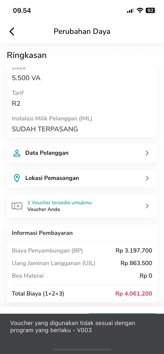 fennychen18's tweet photo. @pln_123 halo kak, mau tanya ini saya lagi coba ajuin tambah daya pake disc code yg di apps. Tapi ini gabisa tulisannya sbb di bawah. Ini kenapa ya? https://t.co/sgPjofj91P