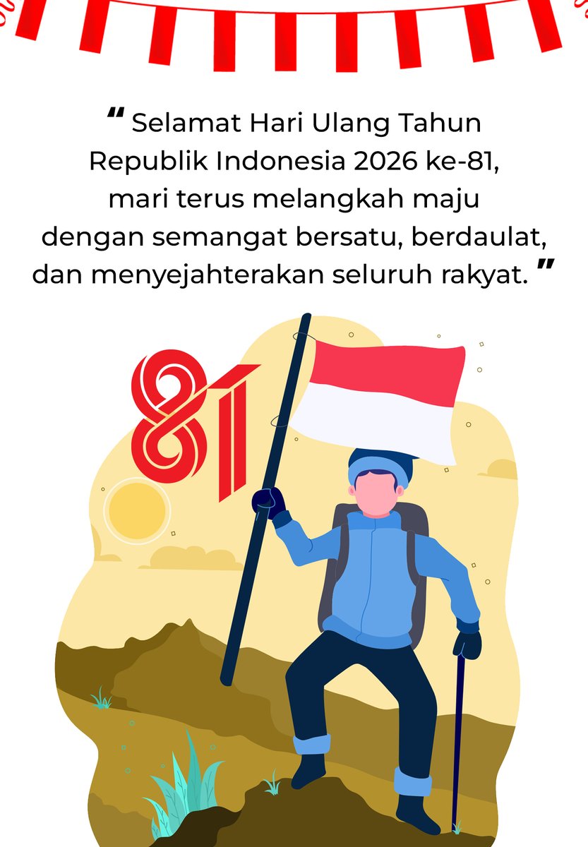 reviewtechid's tweet photo. Dirgahayu Republik Indonesia / HUT ke-81 RI  🇮🇩🎉🎊🥳 https://t.co/UjZyNTBvjA
#HUTRI81 #HUTRI #HUTRI2026 #DirgahayuIndonesia #17Agustus #HUTRI #HariKemerdekaan #Lomba #Indonesia #IndonesiaIndependenceDay #Nusantara #HUT81RI #IndependenceDay https://t.co/cCQVWOKOjH