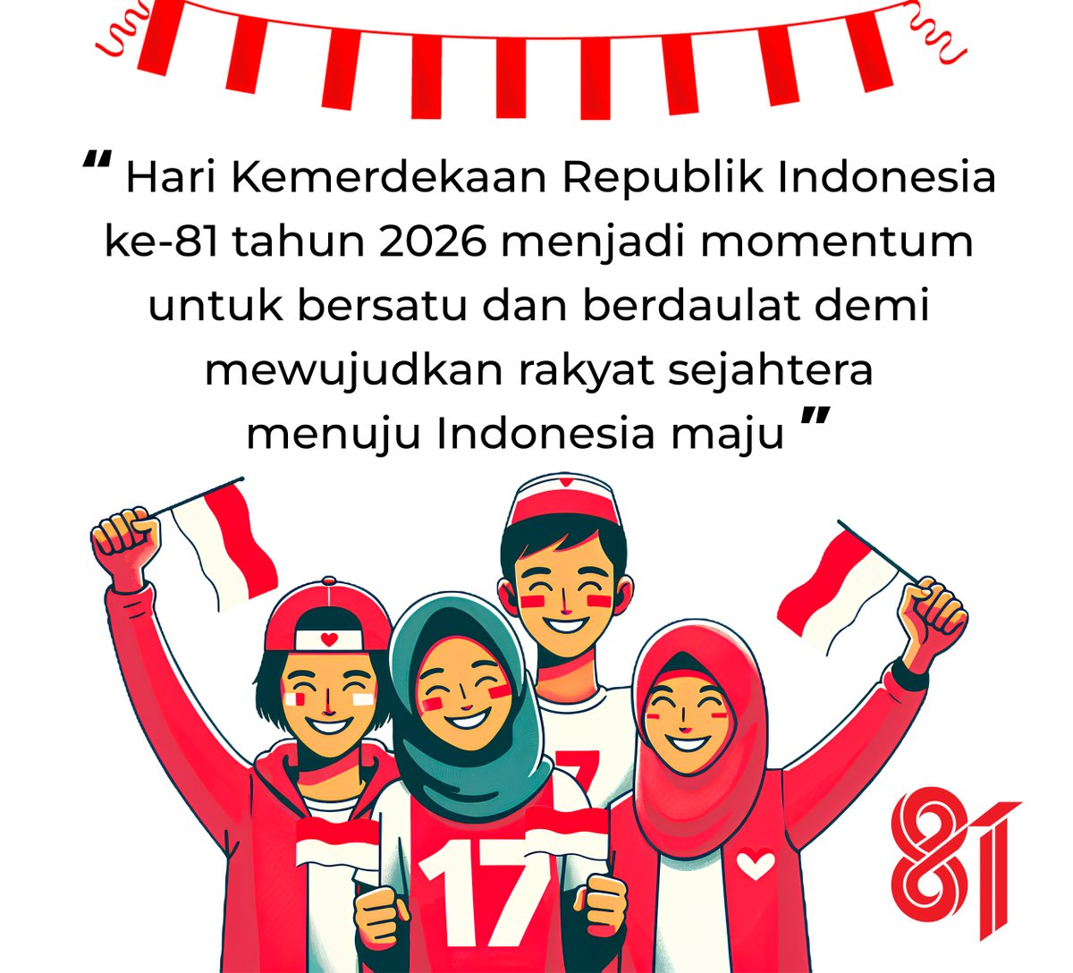 reviewtechid's tweet photo. Dirgahayu Republik Indonesia / HUT ke-81 RI  🇮🇩🎉🎊🥳 https://t.co/UjZyNTBvjA
#HUTRI81 #HUTRI #HUTRI2026 #DirgahayuIndonesia #17Agustus #HUTRI #HariKemerdekaan #Lomba #Indonesia #IndonesiaIndependenceDay #Nusantara #HUT81RI #IndependenceDay https://t.co/cCQVWOKOjH