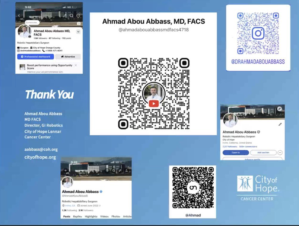 CityofHopeSurg's tweet photo. Wonderful presentation by @cityofhope @cityofhopeoc faculty @AhmadAbouAbbas8 regarding his in advancements #RoboticSurgery #PancreaticSurgery during @CityofHopeSurg Grand Rounds. Inspired by your insights & mentorship of up & coming #roboticsurgeons. @COH_SurgOnc @laleh_melstrom https://t.co/laNMvZ2S78