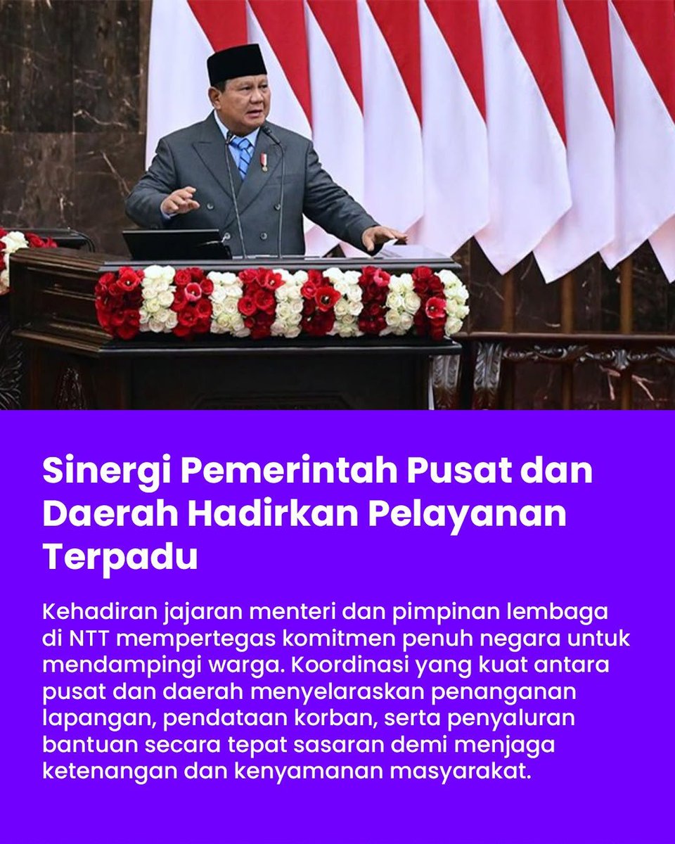 kul5000's tweet photo. Gerak Cepat Penanganan Gempa terus dilakukan pemerintah dengan mengerahkan ribuan personel lintas sektor ke wilayah terdampak di NTT. Bantuan logistik dan layanan darurat dipastikan menjangkau masyarakat secara cepat dan merata. #PemerintahHadirUntukNTT https://t.co/sMCUnocXJI