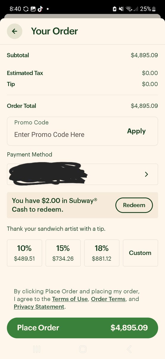 kaylagreen93's tweet photo. Hey @SUBWAY why are your cookies almost $4900 https://t.co/1vdW1PgrPX