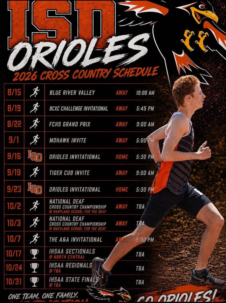 ISDOrioles's tweet photo. 2026 ISD XC 
Go Orioles!!!

@skeetercasler 
@KyleNeddenriep 
@Brian_Haenchen 
@indyhsscores https://t.co/PDAFdu1z7M