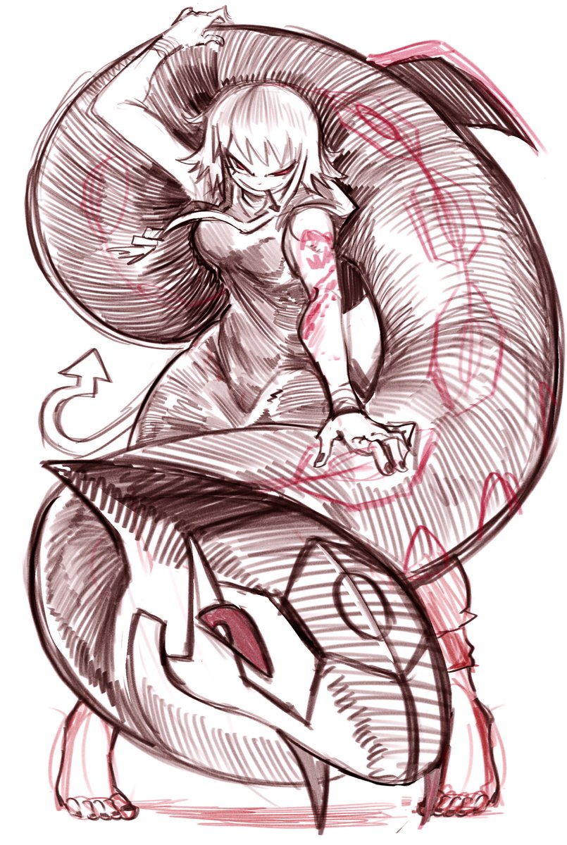 vakodraws's tweet photo. Medusa and Seviper WIP #マンガ #イラスト https://t.co/F1rPvYTiLk