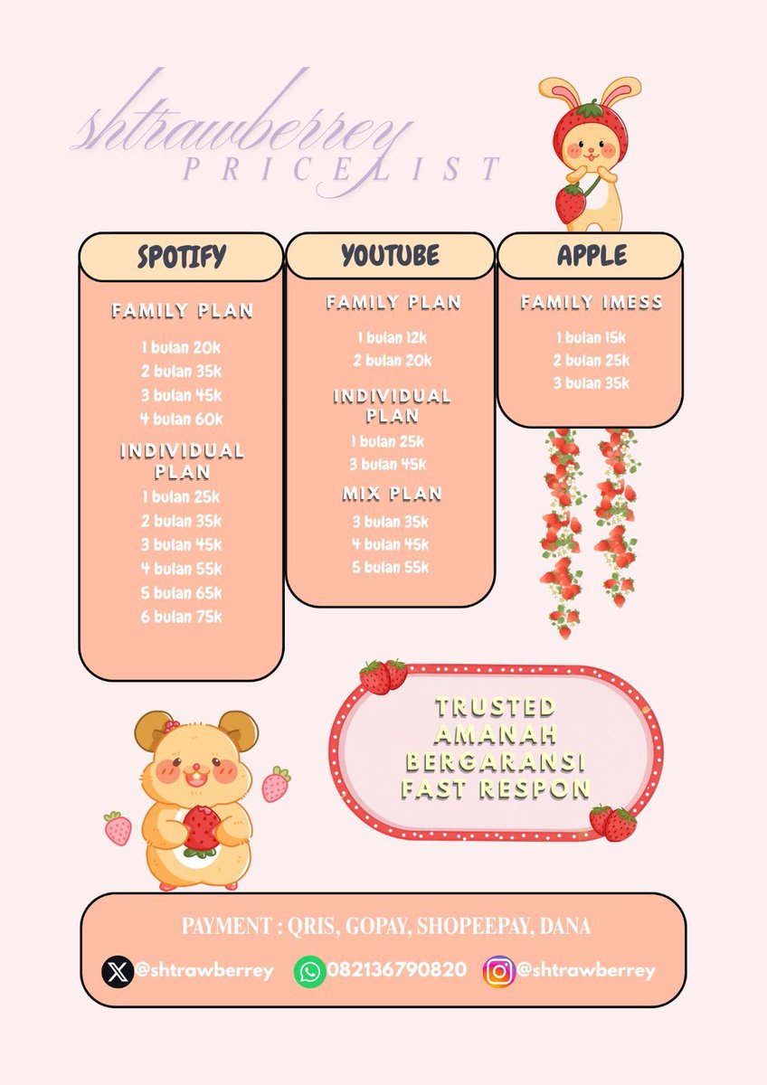 strawberreyy2's tweet photo. haloo, pagi pagi pagi
yang mau jajan app prem aku open yupp
bisa intip intip duluu ke dm atau langsung wa https://t.co/vW9pyG13N0

#zonauang #bealanja 🍓❤️ https://t.co/YoK5PlVJRv