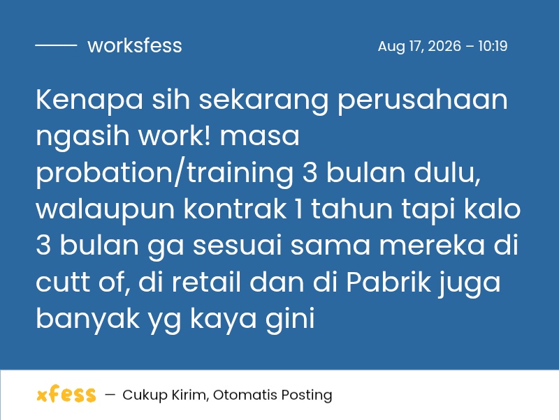 worksfess's tweet photo. Aku kan cape gonta-ganti perusahaan, cape interview terus, cape pelajarin profil perusahaan dan product knowledge, pengen work! dengan masa yang lama yaallah����😭😭 https://t.co/nexvh5x08d