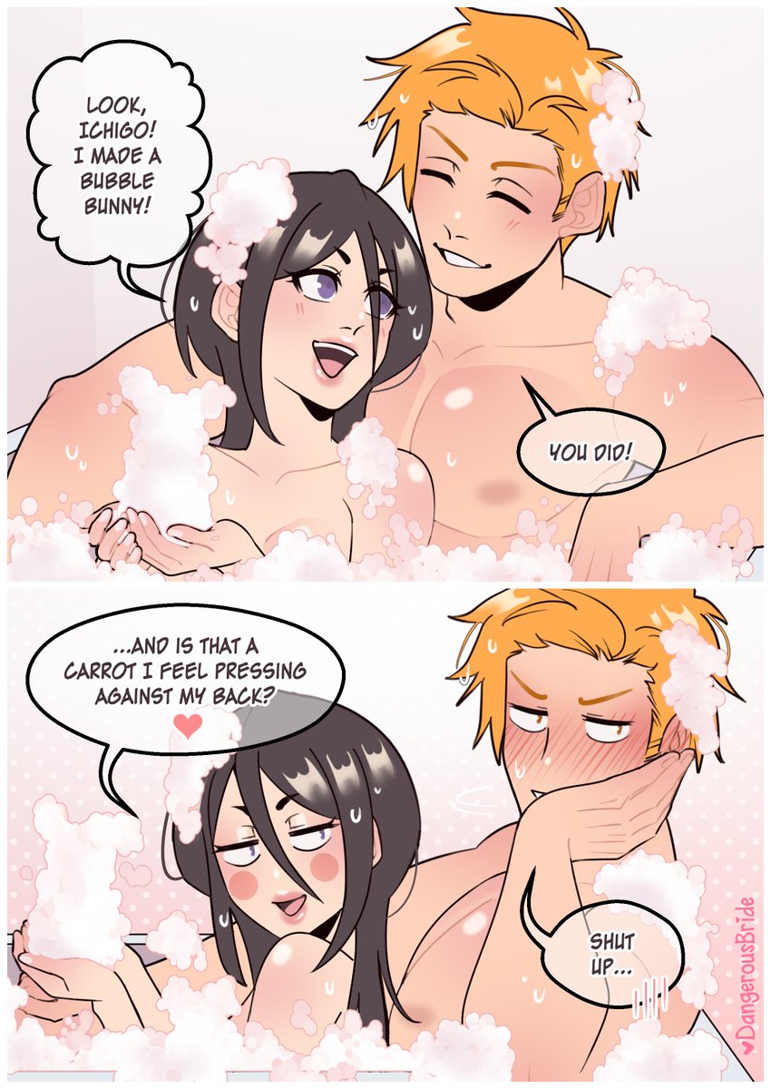 dangerousbride's tweet photo. When your GF is cute but also a tease 🐰💕 #BLEACH https://t.co/cYcYRlDW46