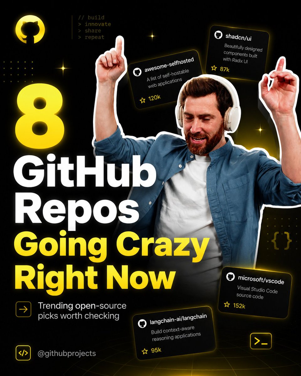 GithubProjects's tweet photo. Here are 8 open-source repositories gaining serious attention right now, covering AI gateways, global intelligence, security workflows, SEO, agent skills, parallel coding agents, and personalized learning.

Save this thread. https://t.co/xVscnHhRSo
