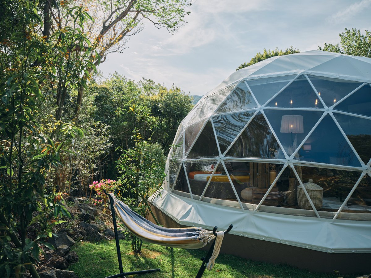憧れのドームテントで手ぶらグランピング🏕️✨】 自然に囲まれた