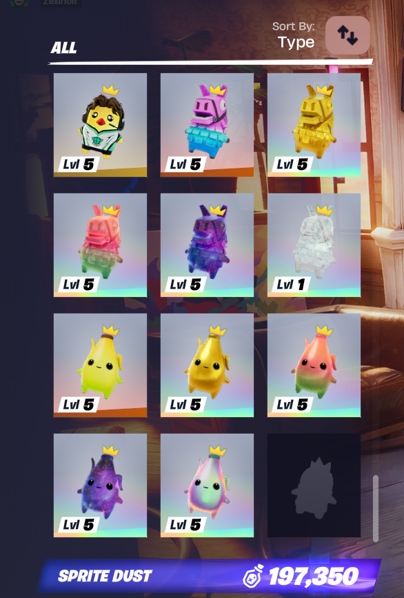 WTorayon's tweet photo. #Fortnite #Sprites One More Sprite and I got them all. Just need to use my lucky locator tomorow :) https://t.co/UJVGmcpFbR
