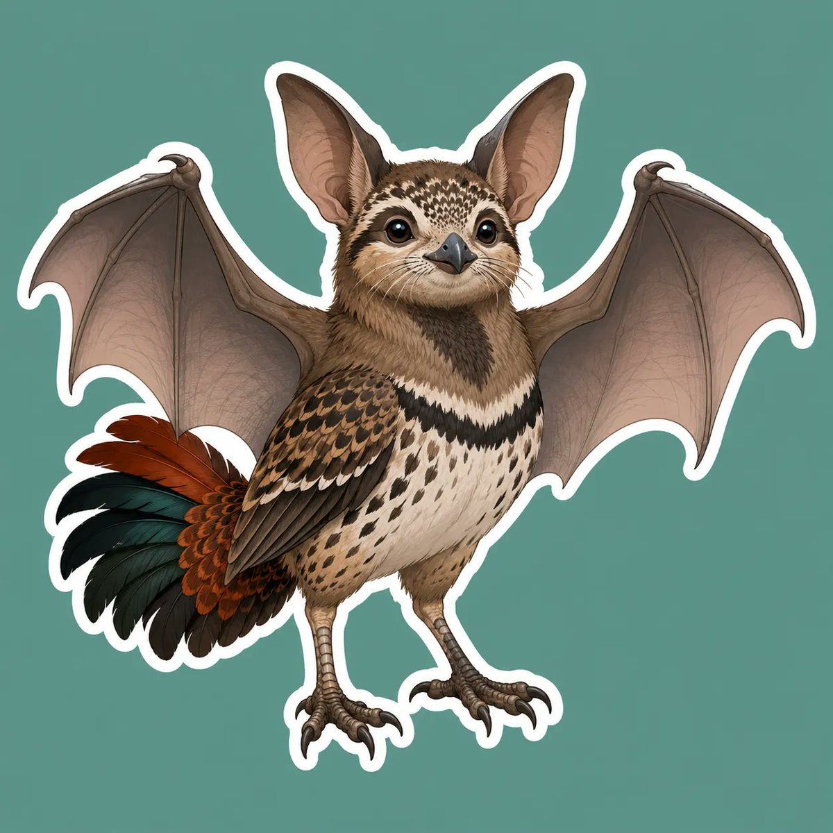 mark_literacy's tweet photo. The Mossback Fjord Wanderer 🐾 today's hybrid creature, alert and warm-blooded — a sticker render.
Built from real animal parts with the randomanimalgen https://t.co/cVTEgMtg8A