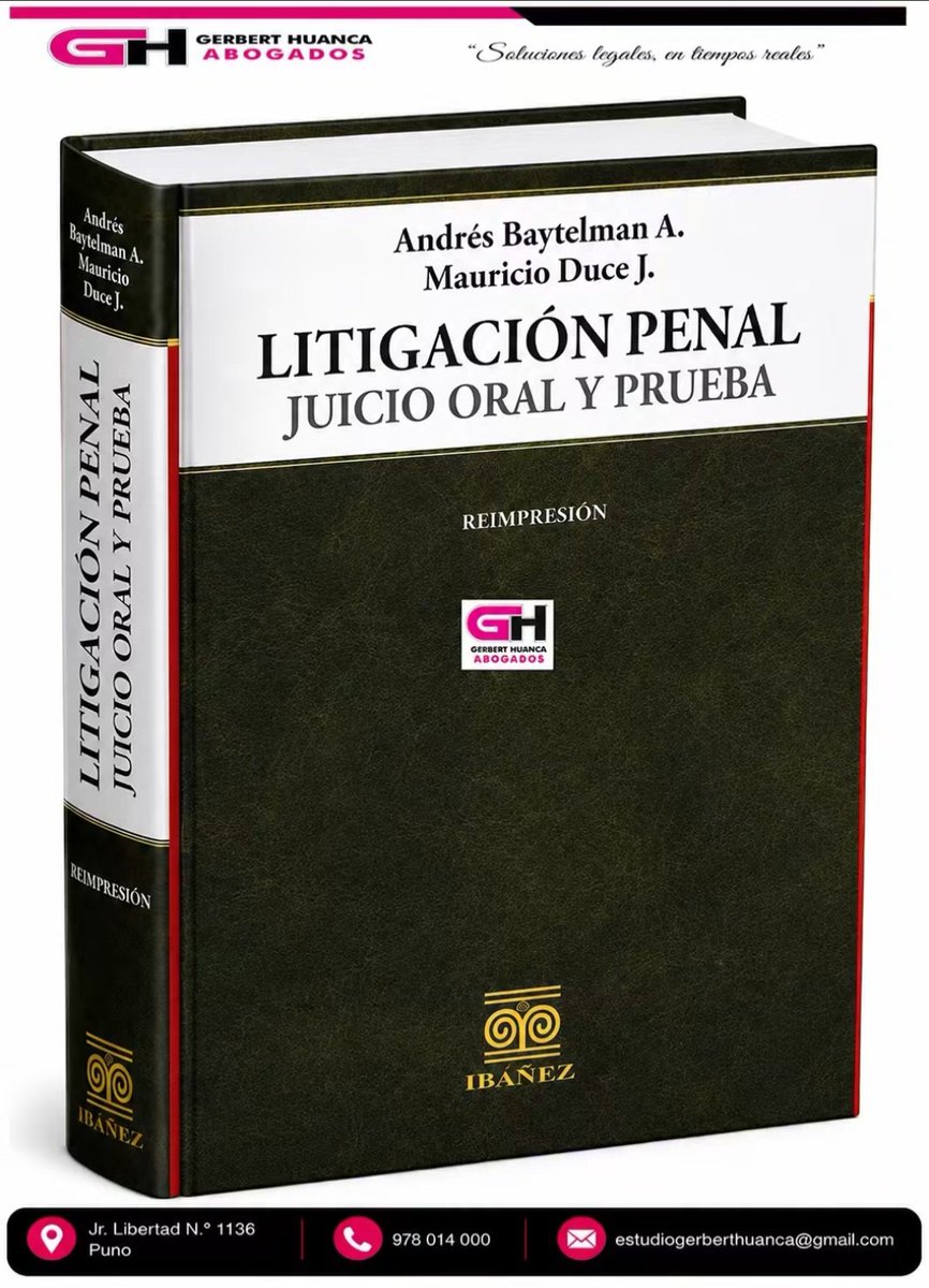 juangaleanorey's tweet photo. Litigación, Juicio Oral y Prueba
Mauricio Duce
Vía @GerbertHuanca ⬇️
https://t.co/3ayuDssnok https://t.co/1BYydtEs2t