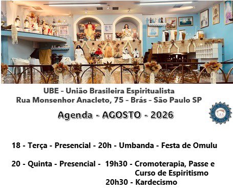 uniaoube's tweet photo. Agenda da semana, participe e divulgue ….#uniaobrasileiraespiritualista #umbanda #festadeomulu #Kardecismo https://t.co/qkXkKSk2XE