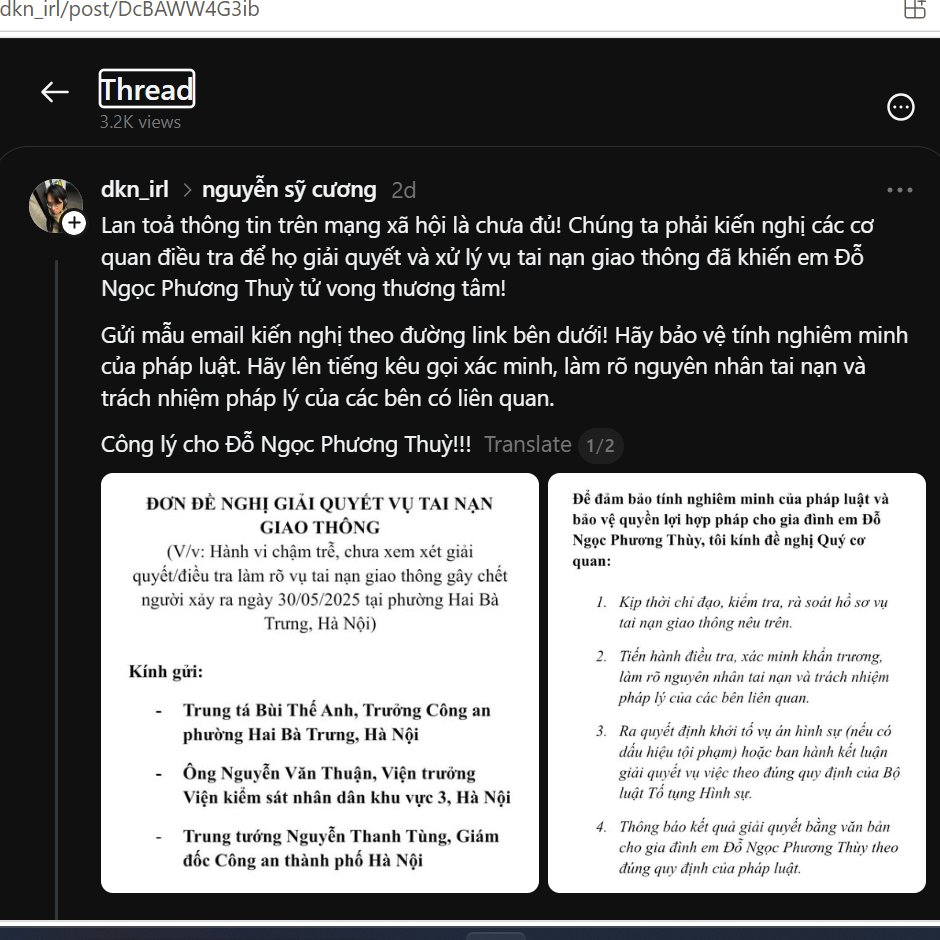 NDrone01's tweet photo. Hãy đòi lại công lý cho bạn ấy nào, nếu càng nhiều người làm thì có thể sẽ có tác dụng đấy và cứ kiến nghị gửi email nhiều vào, đây là doc mà các bạn có thể tham khảo để gửi email:
https://t.co/Q0ZzUr47rt
Cre: dkn_irl from Threads 🔥
#nguyễnsĩcương https://t.co/vCOG773ama