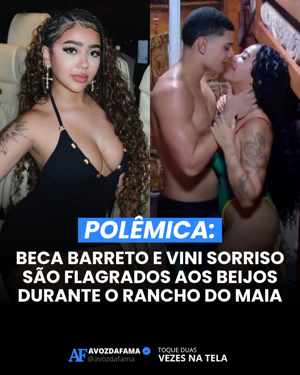 avozdafama's tweet photo. Beca barreto e vini sorriso são flagrados aos beijos durante o rancho do maia https://t.co/qGXXaD68iX