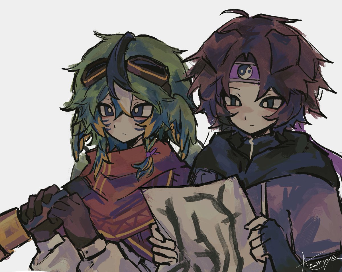 azuryye's tweet photo. saudade odyssey duo #parrotx2fanart #wifiesfanart #unstableuniverse https://t.co/TXxO3usUap