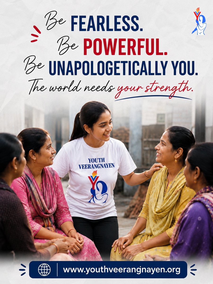 Yveerangnayen's tweet photo. True empowerment begins when we stop doubting our potential and start embracing our strength.

When women support women, confidence grows, opportunities multiply, and communities become stronger.
#MondayMotivation #WomenEmpowerment #WomenSupportingWomen #YouthVeerangnayen https://t.co/gBAOTljsru
