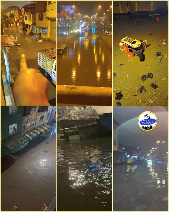 mirecarhuas's tweet photo. #EmergenciaEnLima: Inundaciones por lluvias en Villa María del Triunfo, San Juan de Miraflores y Villa el Salvador, desborde del río Surco en Chorrillos... Pero Keiko tiktokeando. Vacancia a la vaga https://t.co/VzB0qdVPFS
