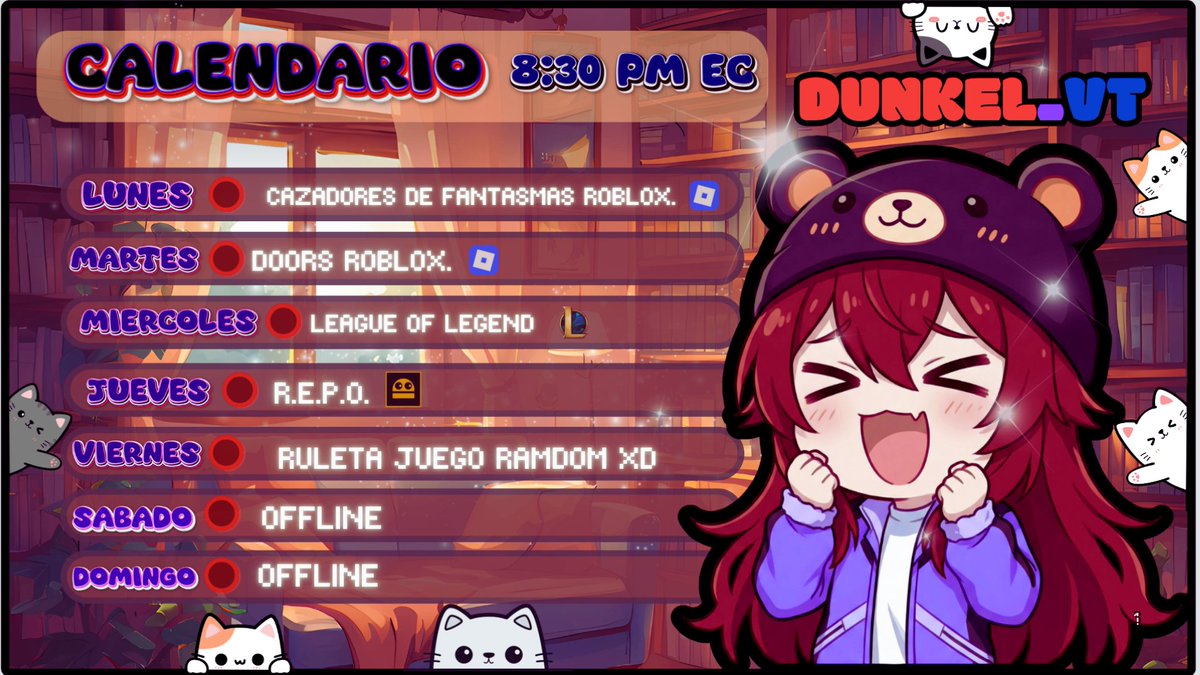 Dunkel_VT's tweet photo. por si algún día quieren pasarse también comparto mi calendario semanal xD https://t.co/gLeYjqQEFo