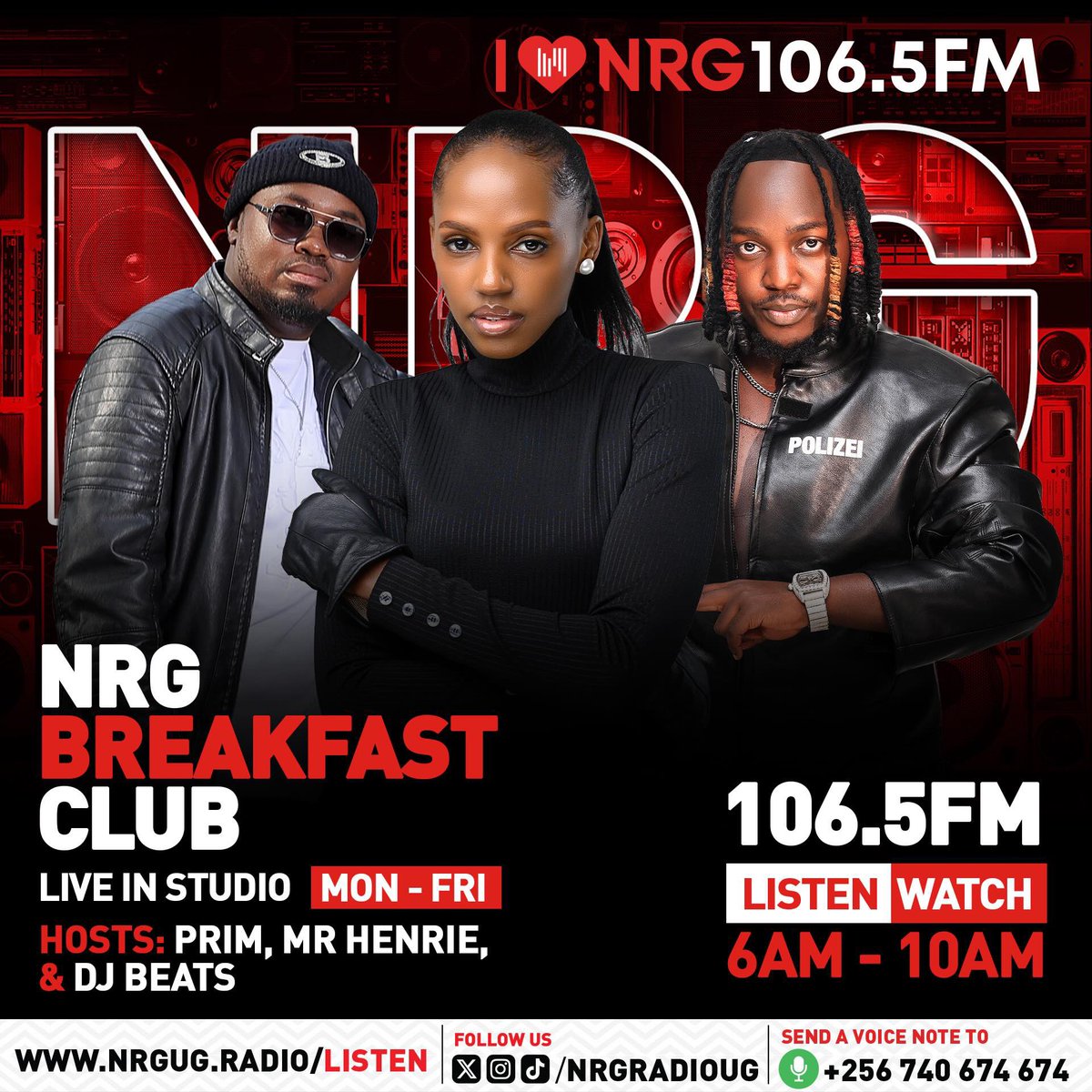 nrgradioug's tweet photo. Wake up, tune in, and start your day right! 🌞☕

Join the Breakfast Club every morning on 106.5 FM for the perfect blend of music, conversation, and morning energy.

Breakfast tastes better with the Breakfast Club! 🎙️🔥 https://t.co/0jAMa2wPqi