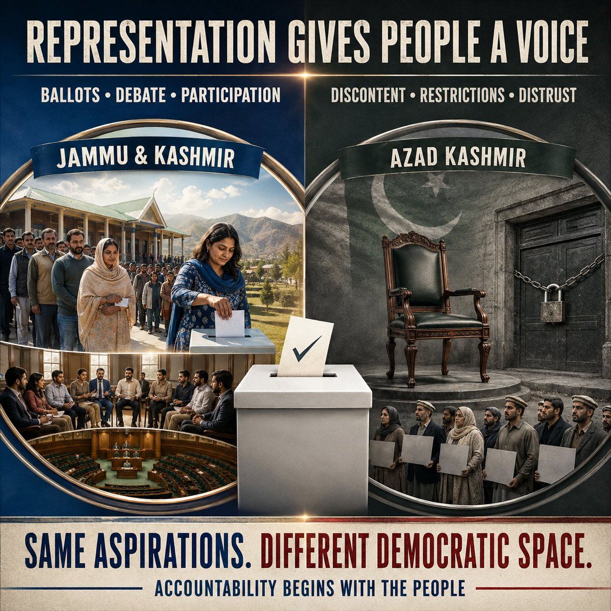 Afsana1125309's tweet photo. Pakistan claims representation; locked institutions reveal Azad Kashmir’s democratic trust deficit clearly. #StabilityWithCDF muzaffargarh #DignifiedAsimMunir #StabilityWithCDF CDF Asim Munir #IronResolveCDF #VisionaryFieldMarshal #NationTrustsCDF #FailedStatePakistan https://t.co/zClbEjlekH
