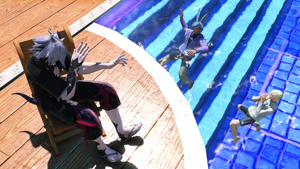 ayuboodle's tweet photo. everyone gets a beach/vacation episode eventually  

#wolship #sidwol #ffxiv https://t.co/RAlyABkQnZ