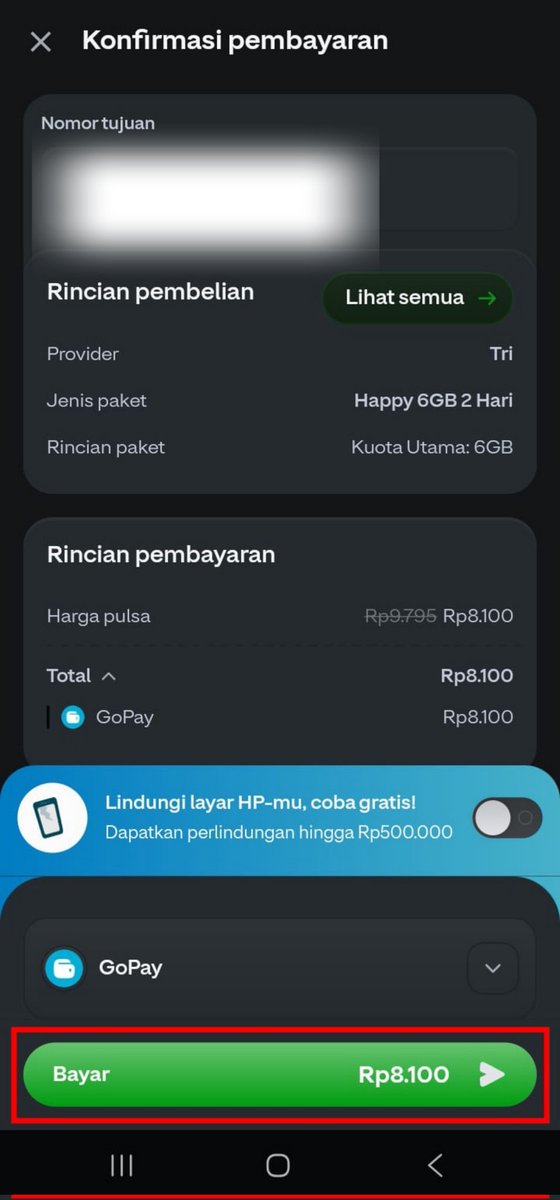 _Criistaaall_'s tweet photo. di kasih tau sama temen di aplikasi gopay lagi promo kuota cuma 8.100 aja, gw cek beneran dong langsung gas beli #GOPAYKUOTA8RIBU https://t.co/LcEKL8KMVn