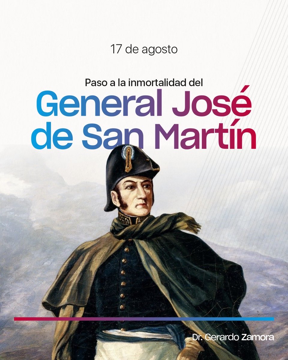 GZamoraSDE's tweet photo. A 176 años de su paso a la inmortalidad, recordamos al General José de San Martín, el Padre de la Patria y libertador de América.

Su coraje, su visión federal y su entrega absoluta por la libertad son el legado más valioso que tenemos.
Gloria y honor eterno!!! https://t.co/mIdmoKT40m