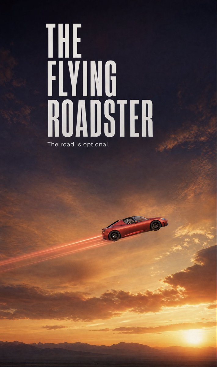 FlyingTeslaCoin's tweet photo. The road is optional. The future isn’t.

@Tesla @SpaceX @elonmusk https://t.co/2yWMZsnpws