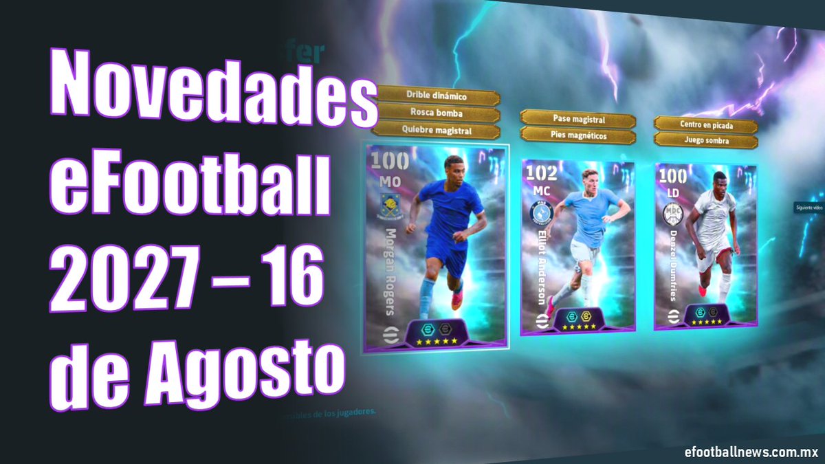 eFootballNewsMX's tweet photo. 🔵Novedades 16 de Agosto eFootball, Aquí Todos los Detalles:
➡️https://t.co/URtnbBKap9⬅️
#efootball #efootball2027 #premierleague #efootballmobile #easportsfc27 #noticiasefootball #konami #videojuegos #efootballnewsmx #efootballnews https://t.co/YdSEdLxyck