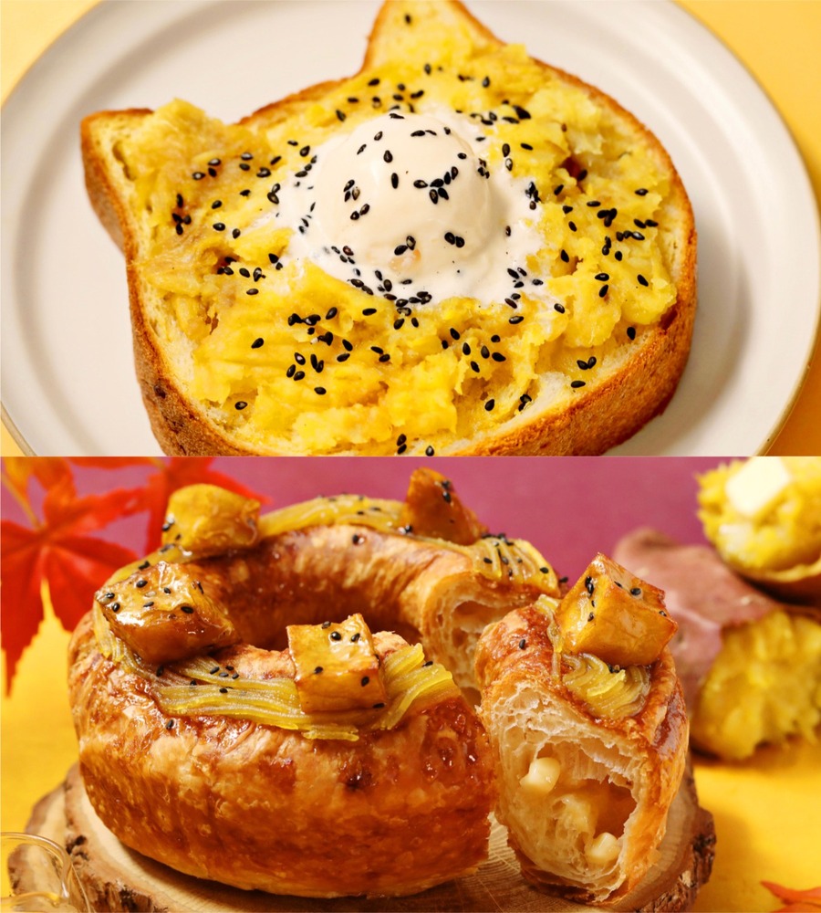 fashionpressnet's tweet photo. ねこねこ食パン「スイートポテト」の限定フレーバー、“ごろっと”さつま芋＆はちみつのバターリングも - https://t.co/TBKNgTlZCR https://t.co/oGuSTX0jNc