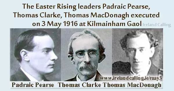 IRAHistoryArch's tweet photo. May 3, 1916. Patrick Pearse, Thomas Clarke, and Thomas MacDonagh were executed by firing squad at Kilmainham, the first of fifteen executions. Clarke had spent a quarter of his life in prison and told his wife he felt relief, not fear, that night https://t.co/c7WcZp0Xy3