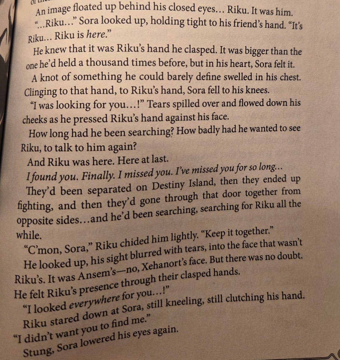 ilydarth's tweet photo. and when kh4 has a reverse kh2 soriku reunion moment i will never stop talking about it mark my words https://t.co/ArM4jS3pQA
