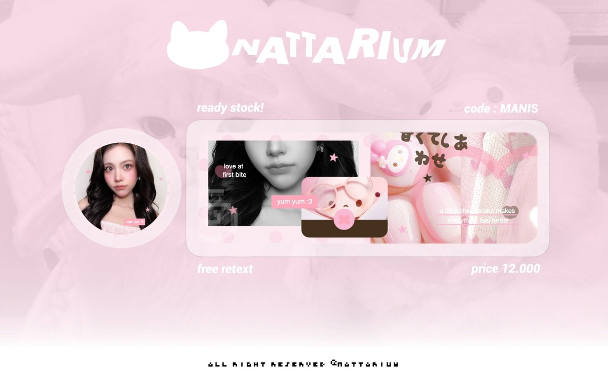 imnattarium's tweet photo. bantu repostnyaw manteman, timakasyii <3

aku punya layout carmen, keonho, yuha &amp;&amp; sangwon dengan harga 12K / each! nyang mau take bisa dm / tele aku iaa . . ayow habiskan 💭 #bealanja 
ㅤ https://t.co/B2ybQeV2xW