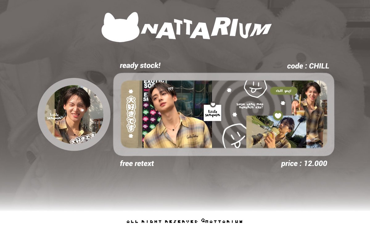 imnattarium's tweet photo. bantu repostnyaw manteman, timakasyii <3

aku punya layout carmen, keonho, yuha &amp;&amp; sangwon dengan harga 12K / each! nyang mau take bisa dm / tele aku iaa . . ayow habiskan 💭 #bealanja 
ㅤ https://t.co/B2ybQeV2xW