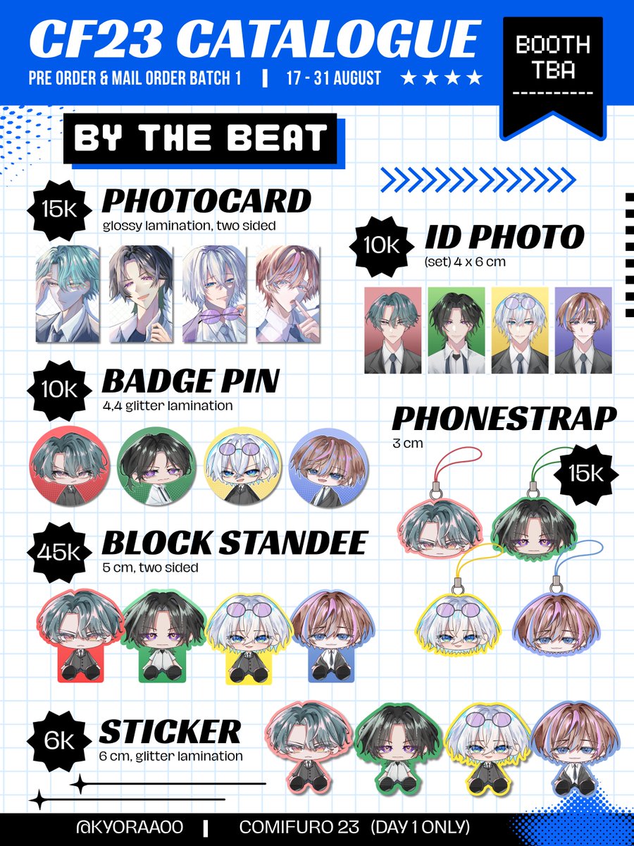 kyoraa00's tweet photo. (💙🔁 are appreciated! ✨) 

🌸 Kyoraa's Pre Order Batch 1 #CF23

🗓️ 17 Agustus - 31 Agustus
📍Mail order &amp; pick up SAT Only (booth TBA)
🌟 Sefurden, By The Beat, Alien Stage, Link Click, Zeno Remake

🔗 Link below! 👇 

#comifuro23 #cf23 #comifuro23catalogue https://t.co/k2AVKTk1Ic