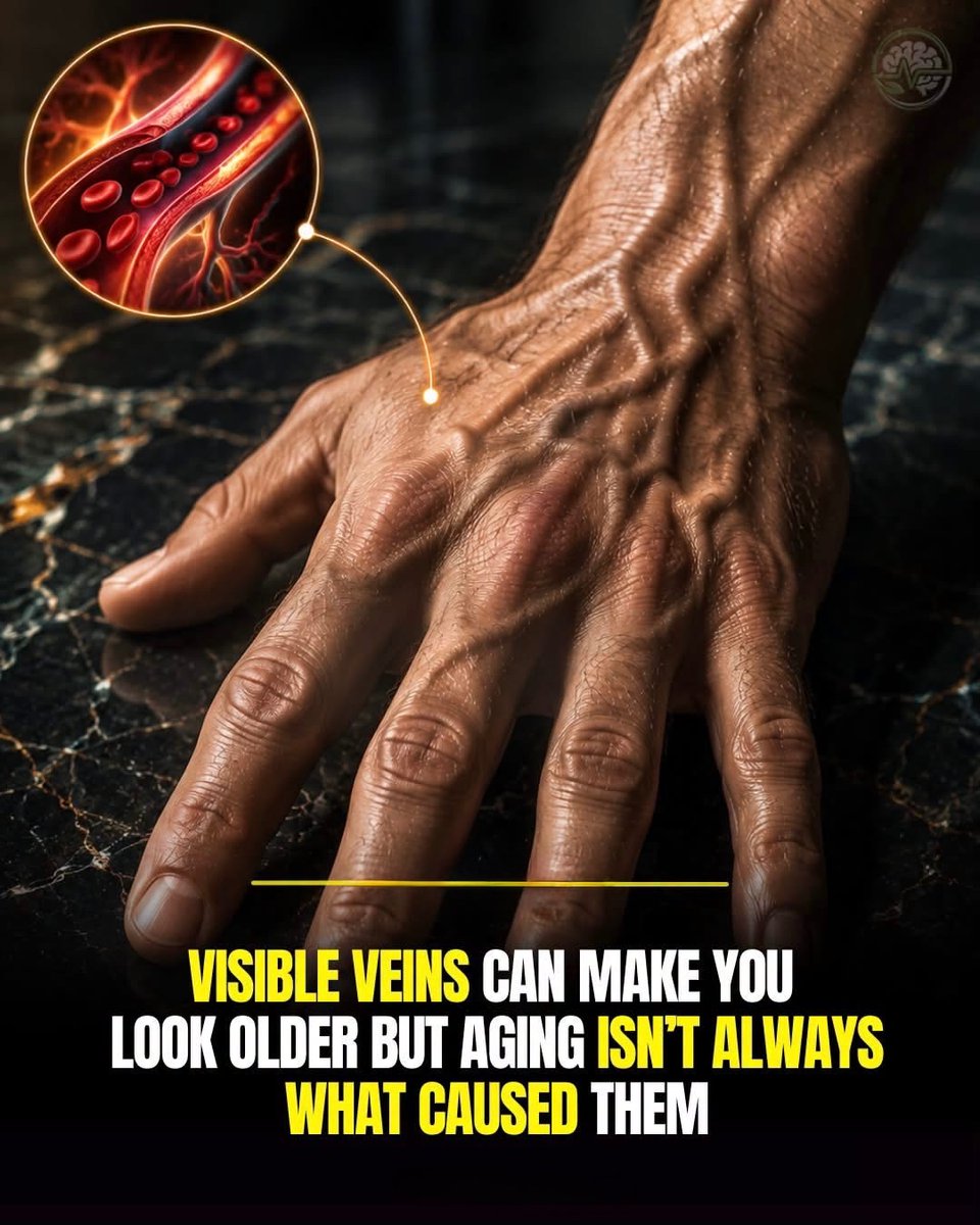 NextScience's tweet photo. 🚨 Visible Veins Don’t Always Mean You’re Getting Older

See those veins on your hands or arms? You might think, “I’m aging.” But the truth is more surprising.

Visible veins can come from low body fat, exercise, muscle, genetics, and veins sitting close to the skin. That’s why even young, fit people can have very noticeable veins.

Aging can play a role, but visible veins alone are not a sign that you’re getting old. Your body may simply be showing what’s underneath. 

Source: Cleveland Clinic. (2024). Bulging veins: Causes, symptoms & treatment