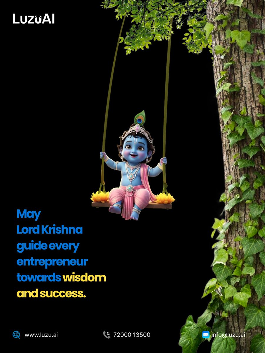 LuzuAI's tweet photo. Wishing everyone a joyful Krishna Janmashtami.
May your business be blessed with growth, prosperity, and endless opportunities.
Happy Krishna Janmashtami. https://t.co/1SfGs7Oo4S