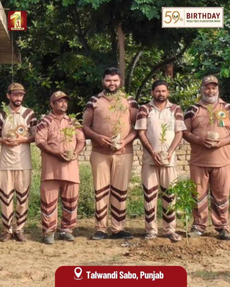 DSSNewsUpdates's tweet photo. Not just a celebration, but a promise to the planet. 🌍 Dera Sacha Sauda volunteers marked Saint Dr. Gurmeet Ram Rahim Singh Ji’s 59th Birthday by planting trees for a cleaner, greener future.

#MegaTreePlantationDrive #TreePlantation #SaintDrMSG #DeraSachaSauda #GreenGift 

[Mega Tree Plantation Drive, Tree Plantation, Saint Dr MSG, Dera Sacha Sauda, Ram rahim, Gurmeet Ram Rahim Singh, Plant Trees Save Lives, Save Environment, Green Earth, Go Green, Humanity First, Nature Campaign]