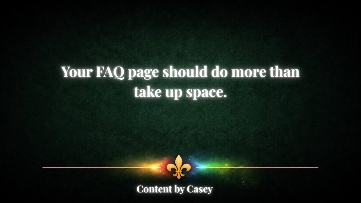 ContentbyCasey's tweet photo. Your FAQ page should do more than take up space.
#searchstrategy #digitalmarketing #accesstojustice #legalmarketing #lawfirmmarketing #digitallegalcontent #contentbycasey https://t.co/5Yj3qvVYb5