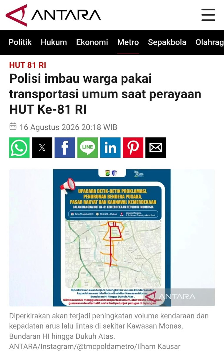 dohlenara's tweet photo. Polisi imbau warga pakai trasum saat perayaan HUT RI ke-81
#BerdaulatMerangkul
Empati Membantu Saudara https://t.co/wDjfJBI1x9