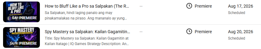 boy_pickup's tweet photo. 2 videos na ang naka line up sa atin para sa Salpakan Strategy Series:

1. Ngayong Lunes, mamayang alas syete impunto ang "How to Bluff Like a Pro sa Salpakan"

2. Sa Huwebes, alas syete impunto din ng hapon, ang "Spy Mastery sa Salpakan: Kailan Gagamitin at Kailan Itatago" https://t.co/YJU0HmjAK6