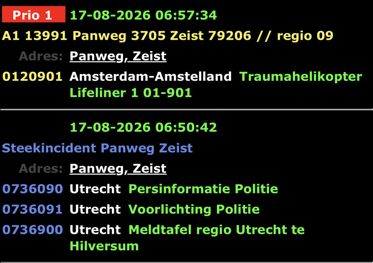 Steekpartij in Zeist