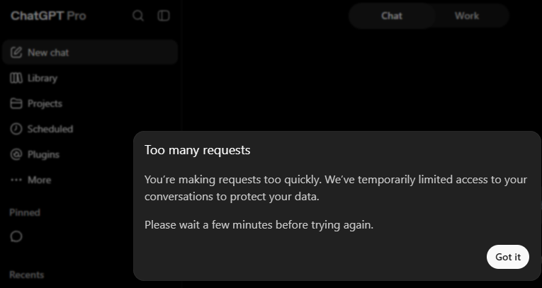 Pynvox's tweet photo. imagine having a $200 plan and getting this message  

(happens when i use codex)

@ChatGPT @OpenAI @sama https://t.co/S4OOGeRM8G