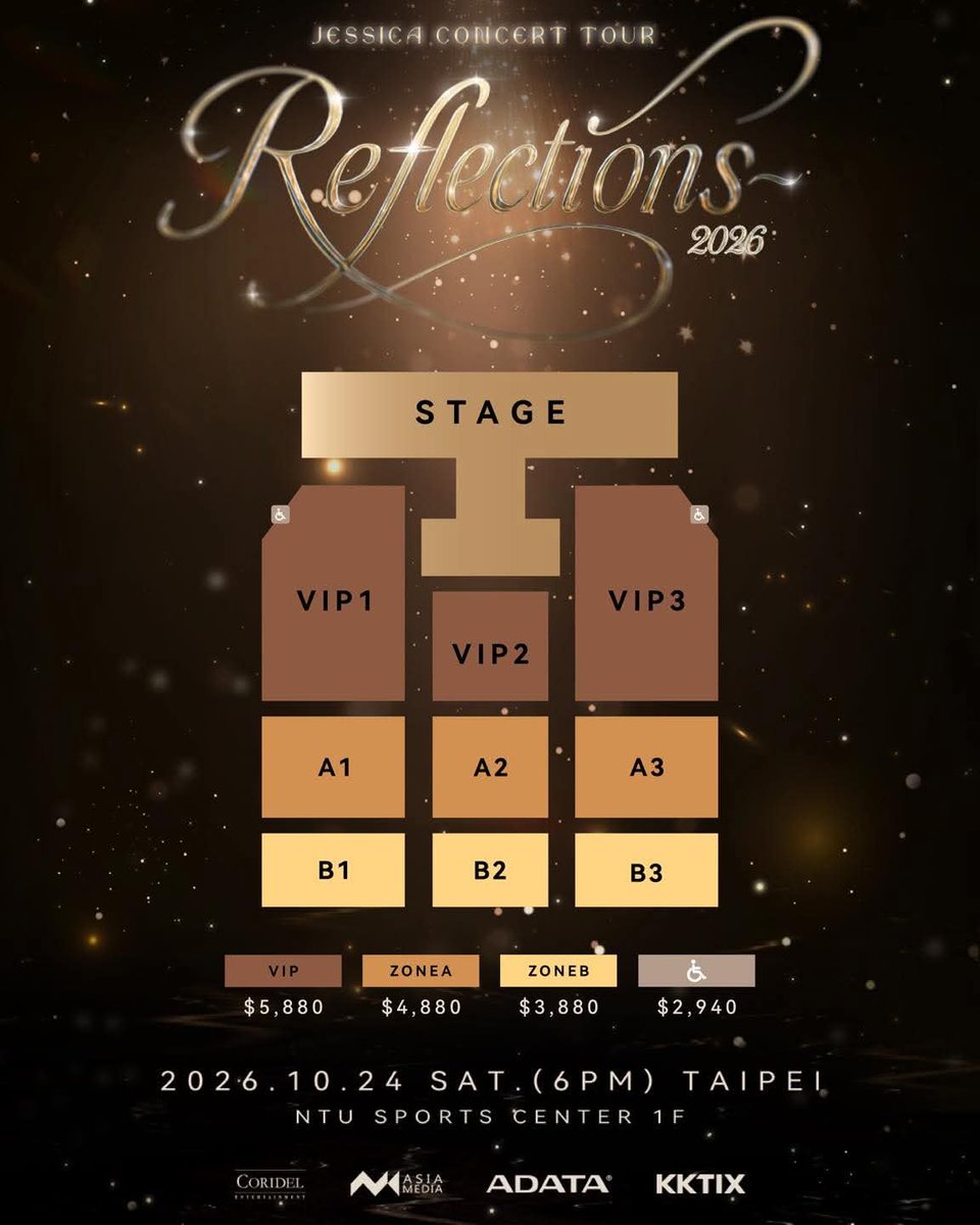 GR26Sic18's tweet photo. ✨ JESSICA CONCERT TOUR “Reflections” 2026 IN TAIPEI ✨

📅 2026.10.24 (Sat) 18:00
📍 NTU Sports Center
🎫 2026.08.29 (Sat) 13:00  ➡️ https://t.co/zKVnM9VzBN

#제시카 #JessicaJung
#JessicaReflectionsTour https://t.co/aTLynz7irb